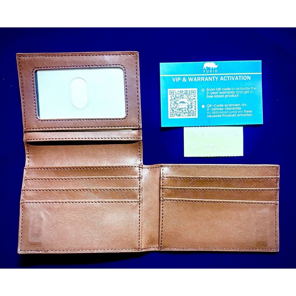 Leather Slim Wallet for Men RFID Blocking Magnetic Bifold Money Clip